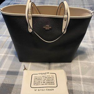 Coach Black/White Reversible Tote
